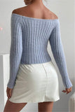 Off-Shoulder Ribbed Sweater