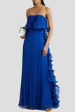 Strapless Ruffle Maxi Dress