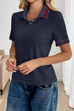 Striped Collar Polo T-Shirt