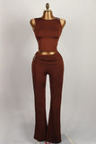 Ruched Sleeveless Top and Pants Set