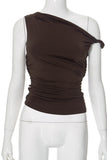 One-Shoulder Ruched Camisole