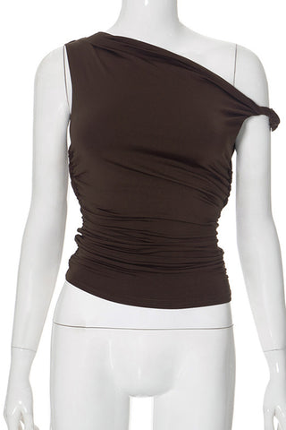 One-Shoulder Ruched Camisole