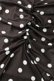 Polka Dot Gathered Midi Dress