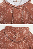 Floral Drawstring Hoodie
