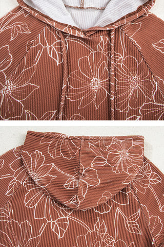 Floral Drawstring Hoodie