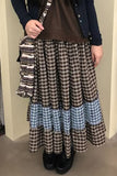 Tiered Gingham Maxi Skirt