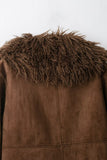 Fluffy Collar Faux Fur Jacket