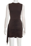 Ruched Sleeveless Evening Dress
