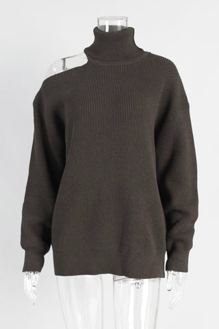 Asymmetric Turtleneck Sweater
