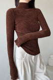 Turtleneck Long-Sleeve Knit Top
