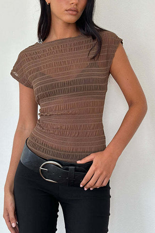 Leopard Print Cap Sleeve T-Shirt