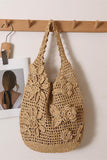 Floral Pattern Crochet Tote Bag