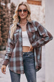 Plaid Button-Front Blouse