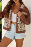 Ribbed Retro Floral Patchwork Shirt Jacket
