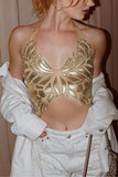 Metallic Cutout Tank Top