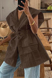 Belted Sleeveless Jacket