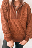 Quilted Half-Zip Sweatshirt