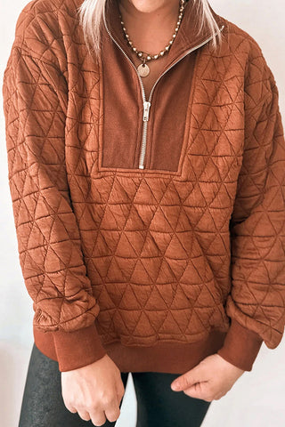 Quilted Half-Zip Sweatshirt