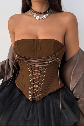 Lace-Up Corset Tank Top