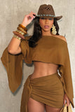Asymmetric Skirt Set with Tie Detail