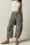 Leopard Print Straight Leg Jeans