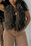 Hooded Faux Fur Vest