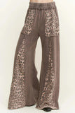 Wide-Leg Leopard Print Casual Pants
