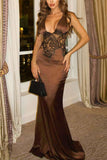 Strappy Lace Evening Dress