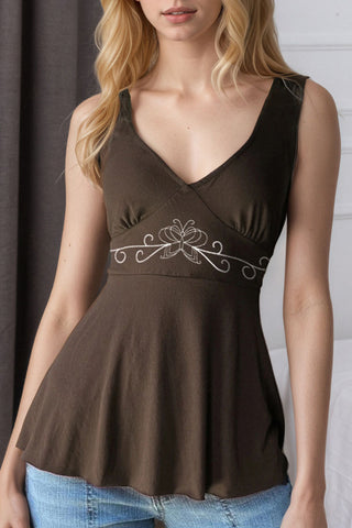 Floral V-Neck Tank Top