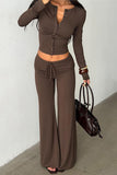 Chic Buttoned Top and Wide-Leg Pant Set