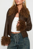 Fur Collar Leather Jacket