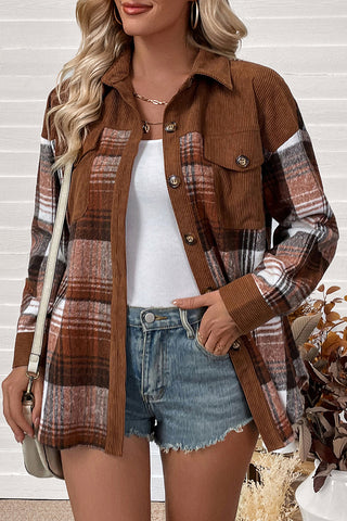 Button-Up Plaid Overshirt