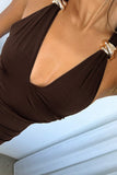 Elegant Deep V-Neck Evening Dress