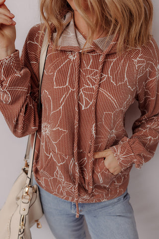 Floral Drawstring Sweatshirt