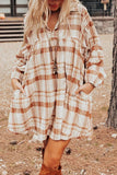 Plaid Side Pocket Mini Dress