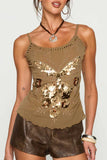 Sequin Butterfly Tank Top