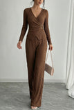 Wrap Top Matching Pant Set