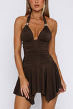 Halter Neck Ruched Sundress