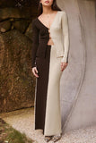 Dual-Tone Chic Skirt Set