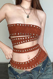 Studded Strapless Corset Top