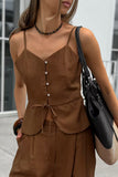 Elegant Spaghetti Strap Pant Set