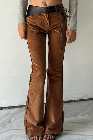 Wrap-Tie Flare Casual Pants