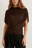 Draped Cowl-Neck Blouse