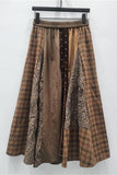 Patchwork Maxi Skirt with Elastic Waistband