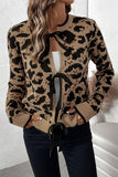 Tie-Front Leopard Cardigan