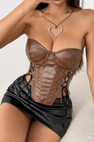 Lace-Up Corset Tank Top