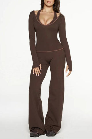 Long-Sleeve Casual Pants Set