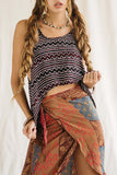 Printed Tank Top with Asymmetrical Hem