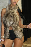 Faux Fur Halter Tank Top