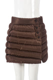 Buttoned Quilted Mini Skirt